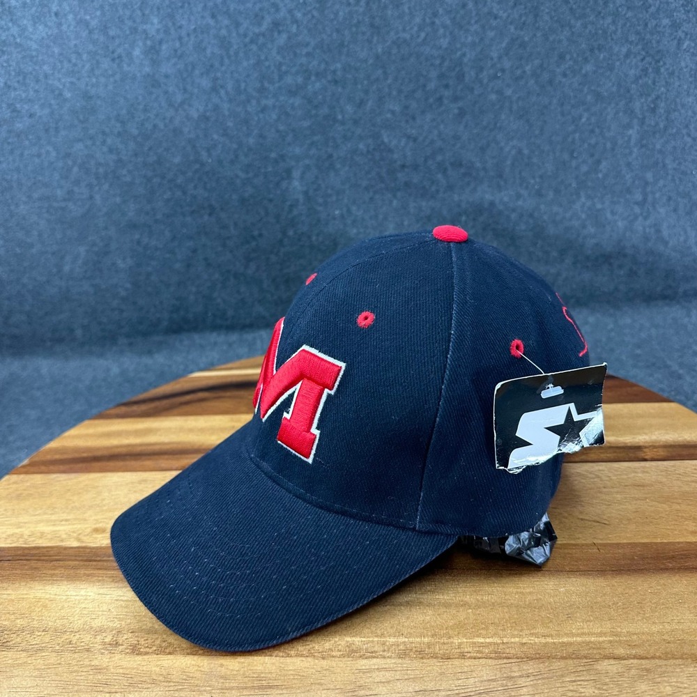 Ole Miss Colonel Reb VTG Starter Hat Navy Blue Red Embroidered Graphic NWT 2003 - Picture 5 of 13
